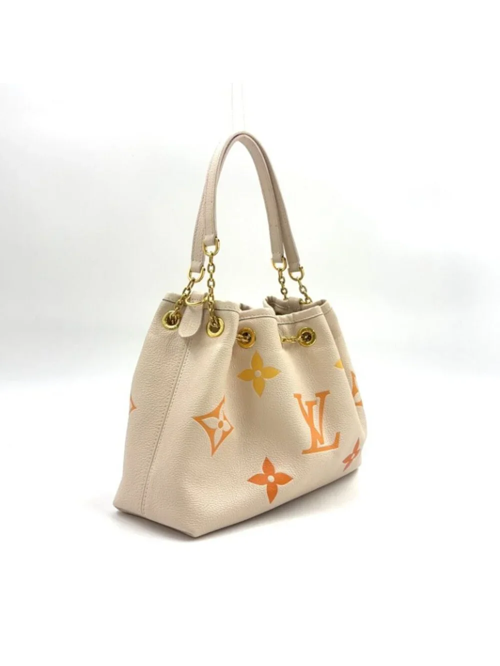 Louis Vuitton LV Summer Bundle Monogram Empreinte Leather Orange White Handbag